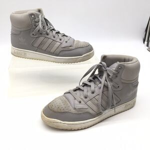 Adidas Originals All Gray 9.5 Mens High Top Sneakers Leather & Suede